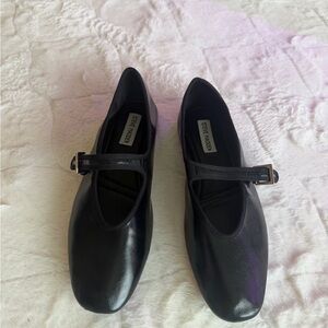 Steve Madden Black Mary Jane Strap Flats